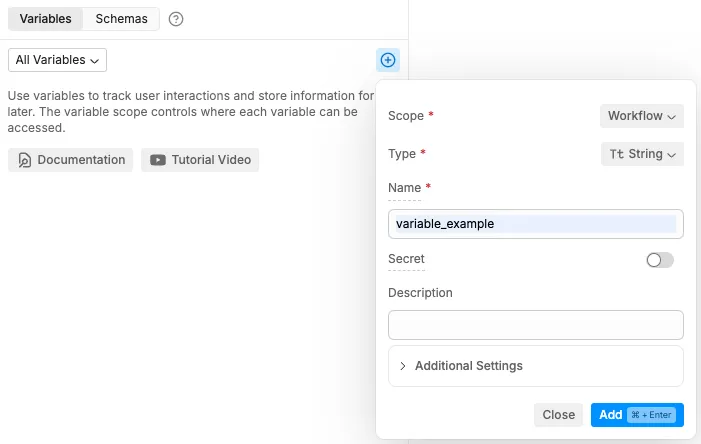 Create a variable
