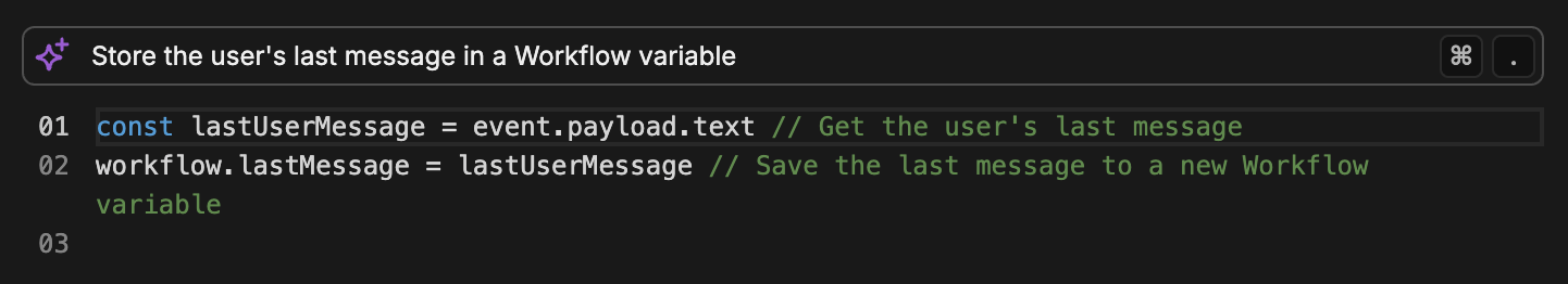 Generate code using AI